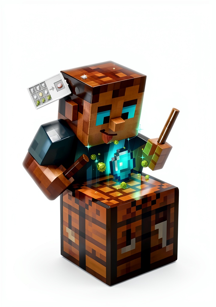 Installing Minecraft Guide Blockman's Bible Book 1 - Beginner Survival Strategies on a wooden desk