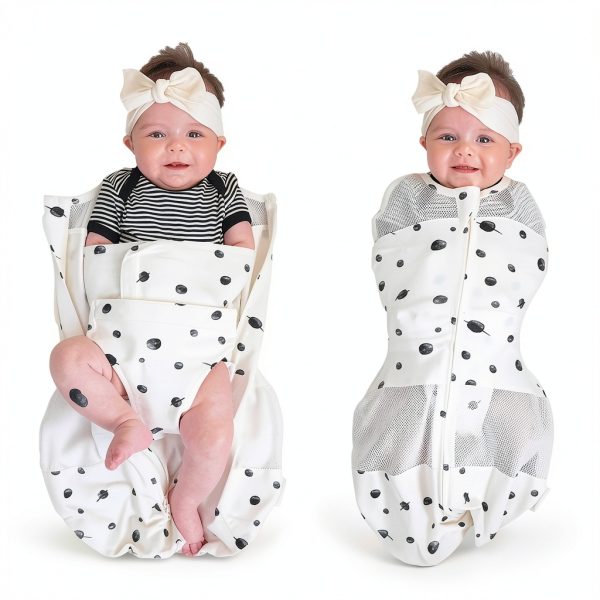 Happiest Baby Sleepea Swaddle Small Rose Stars Breathable Modern-3