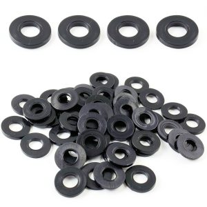 M8 Nylon Washers Black Flat 50 Pack by Qjaiune 19mm OD 2mm Thick-0