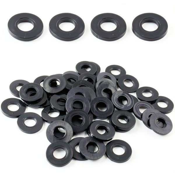 M8 Nylon Washers Black Flat 50 Pack by Qjaiune 19mm OD 2mm Thick-0