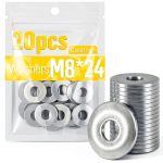 M8 Washers 20pcs Caianwin Flat Washers 304 Stainless Steel M8x24mm-0