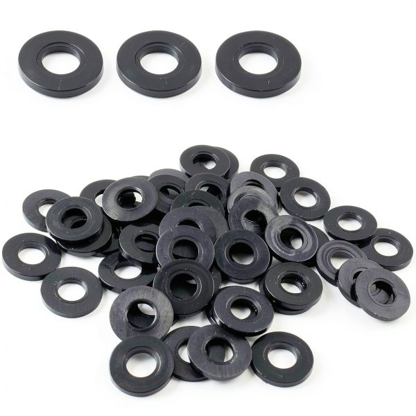 M8 Nylon Washers Black Flat 50 Pack by Qjaiune 19mm OD 2mm Thick-1
